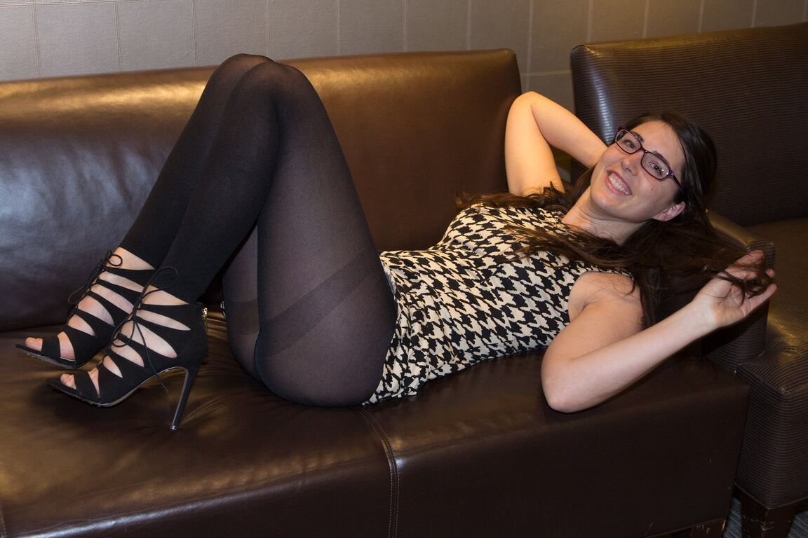12P Teen girlfriend Irene Quinn flashes her pubes and spreads legs in sheer nylons