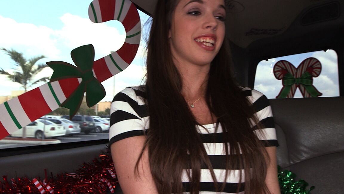 21P Lusty newbie Mia Monroe gets pounded by a Santa Claus in the van