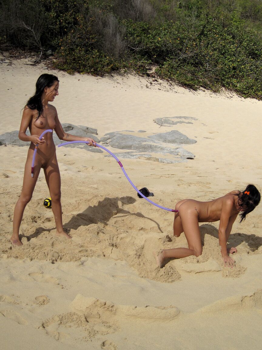 21P Three amateur girls get naked on a sandy beach while getting drunk