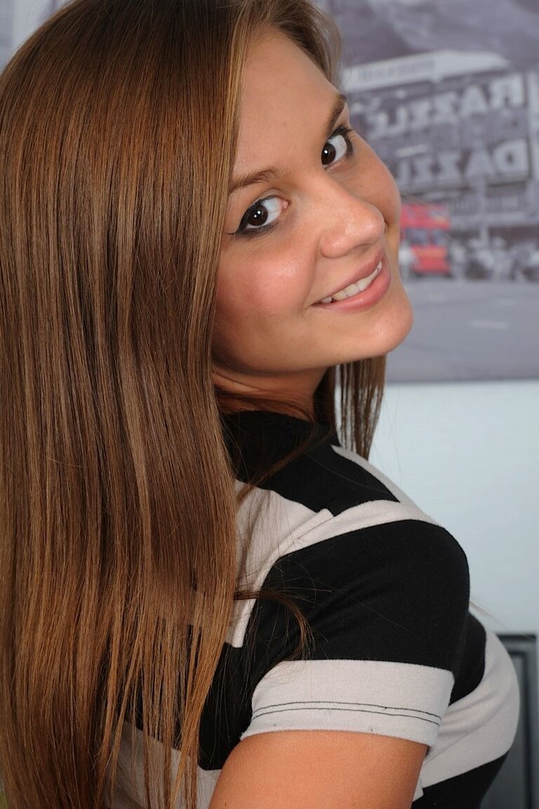 15P Amateur model Kennedy Jax begins undressing by removing her short dress