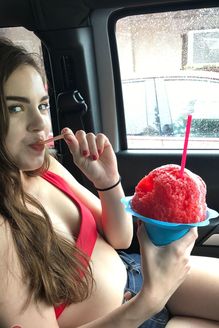 21P Badass American teen Megan Marx poses & strips in public in a hot compilation