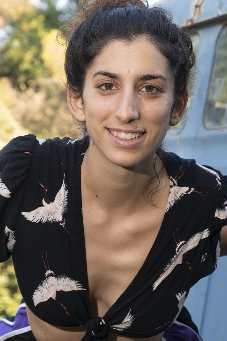 16P First timer Sofia H sets her natural pussy free at a campsite