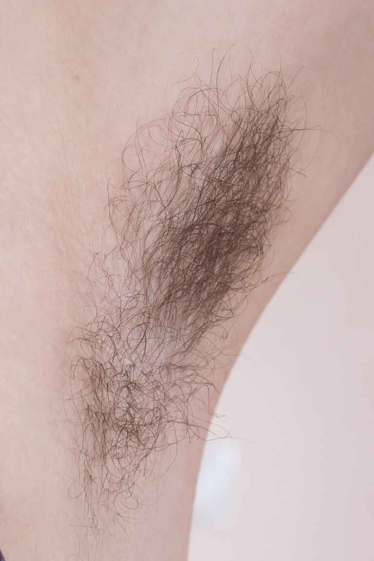 18P Brunette sweetie Fiorella shows off her hairy armpits and snatch