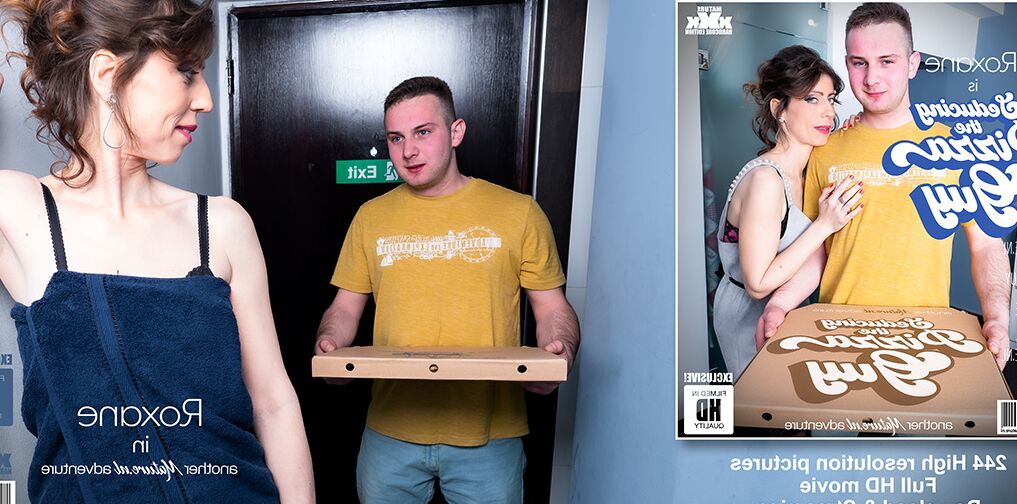 11P Horny cougar seduces the pizza delivery man when he comes to the door