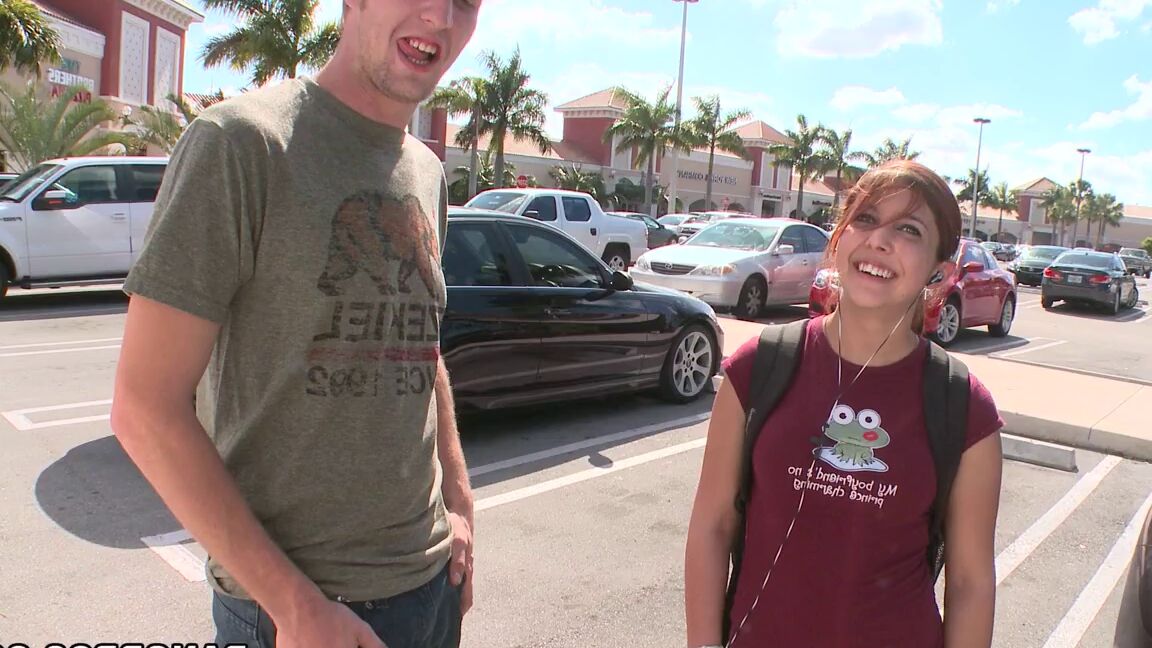 21P Amateur redhead Adriana gets picked up and fucked in the back of the van