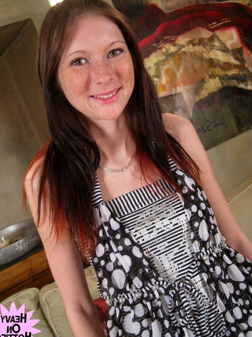 21P Cute girl with freckles Kattie Gold unveils her bum and rides a dick
