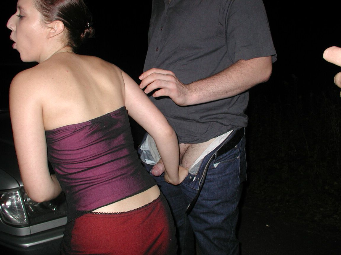 15P Ex girlfriend with small tits gets banged at night over a car hood after party