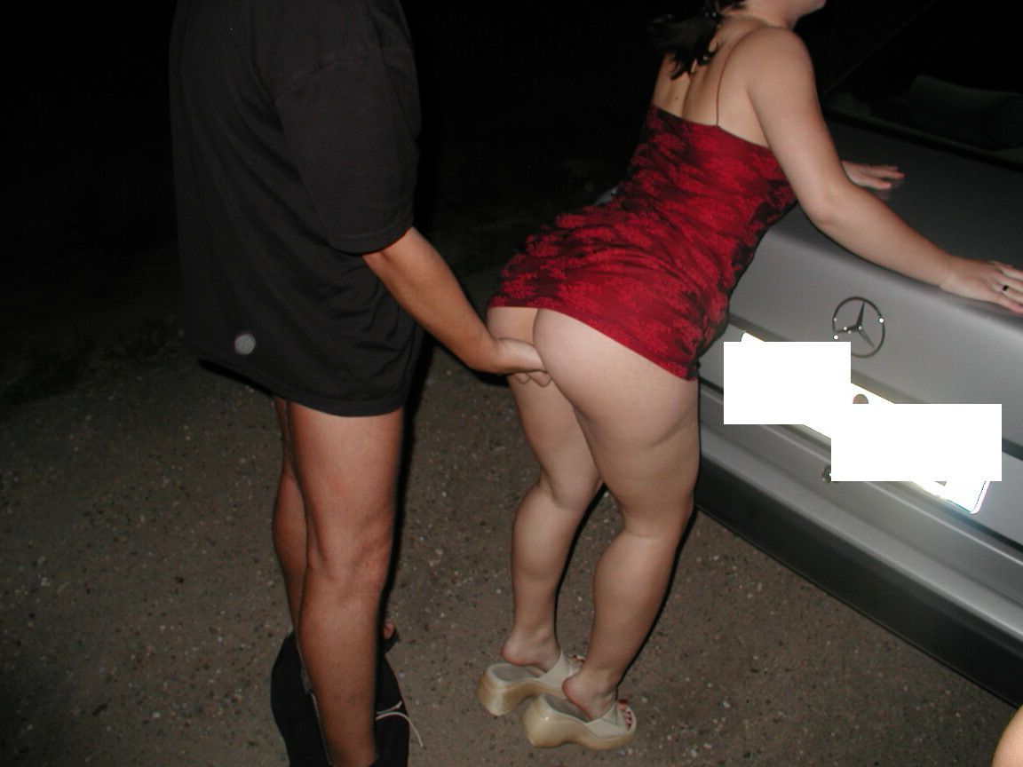 15P Ex girlfriend with small tits gets banged at night over a car hood after party