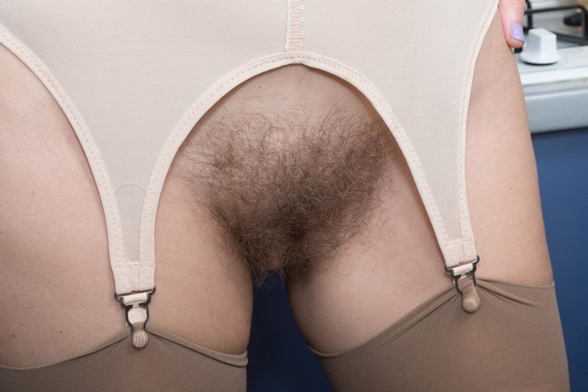 21P Frisky housewife Elena V inserting tiny cucumbers in her hairy coochie