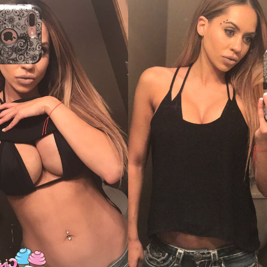 12P Sexy Cindy Cupcakes takes a self shot while posing in sexy bikini & topless