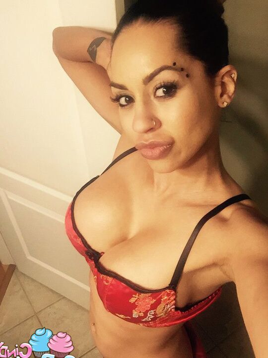 12P Sexy Cindy Cupcakes takes a self shot while posing in sexy bikini & topless