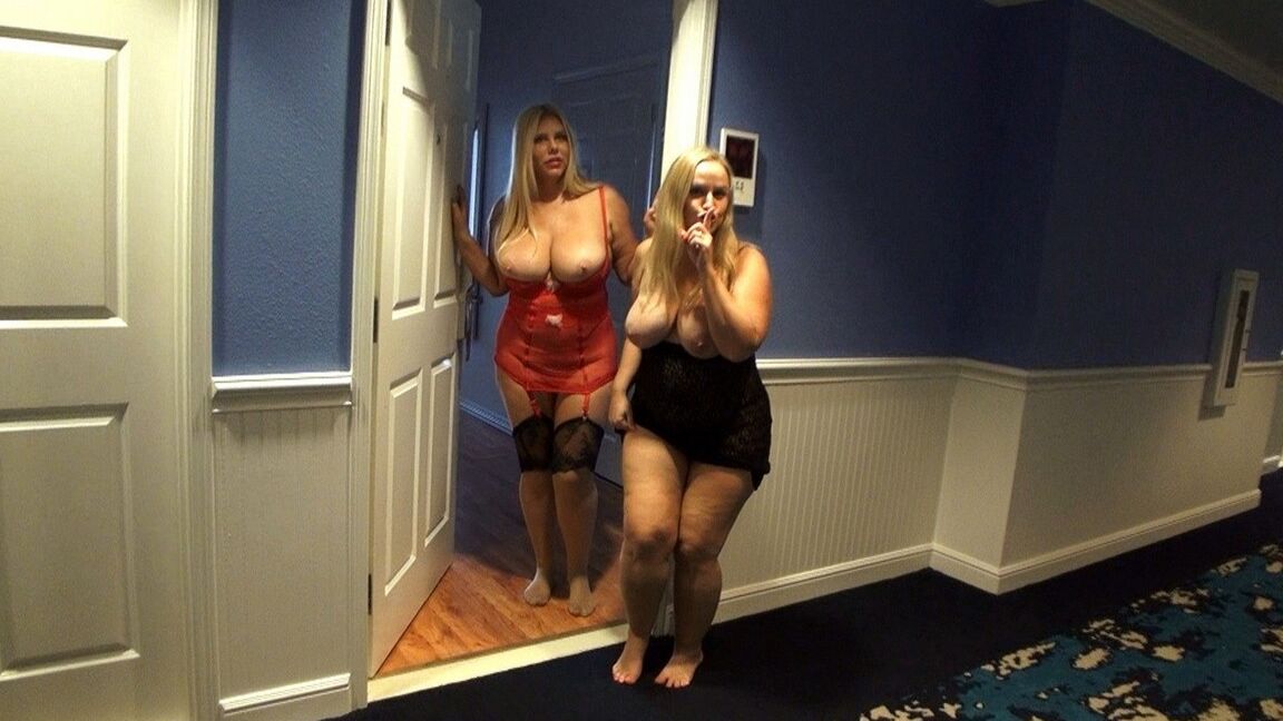 17P Big boobed blondes Dee Siren & Karen Fisher stack asses before finger fucking