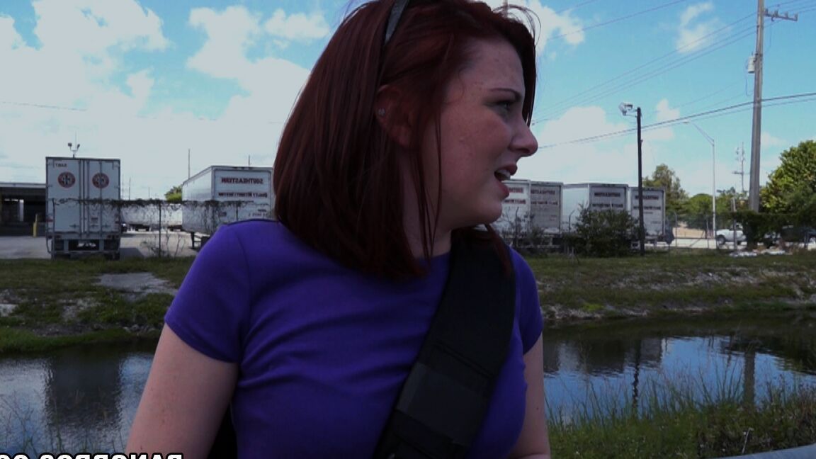 21P Small boobed ginger Emma Evins fucking for cold hard cash in a van