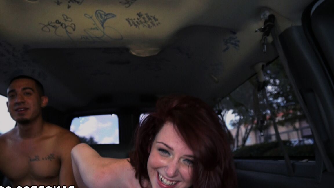 21P Small boobed ginger Emma Evins fucking for cold hard cash in a van