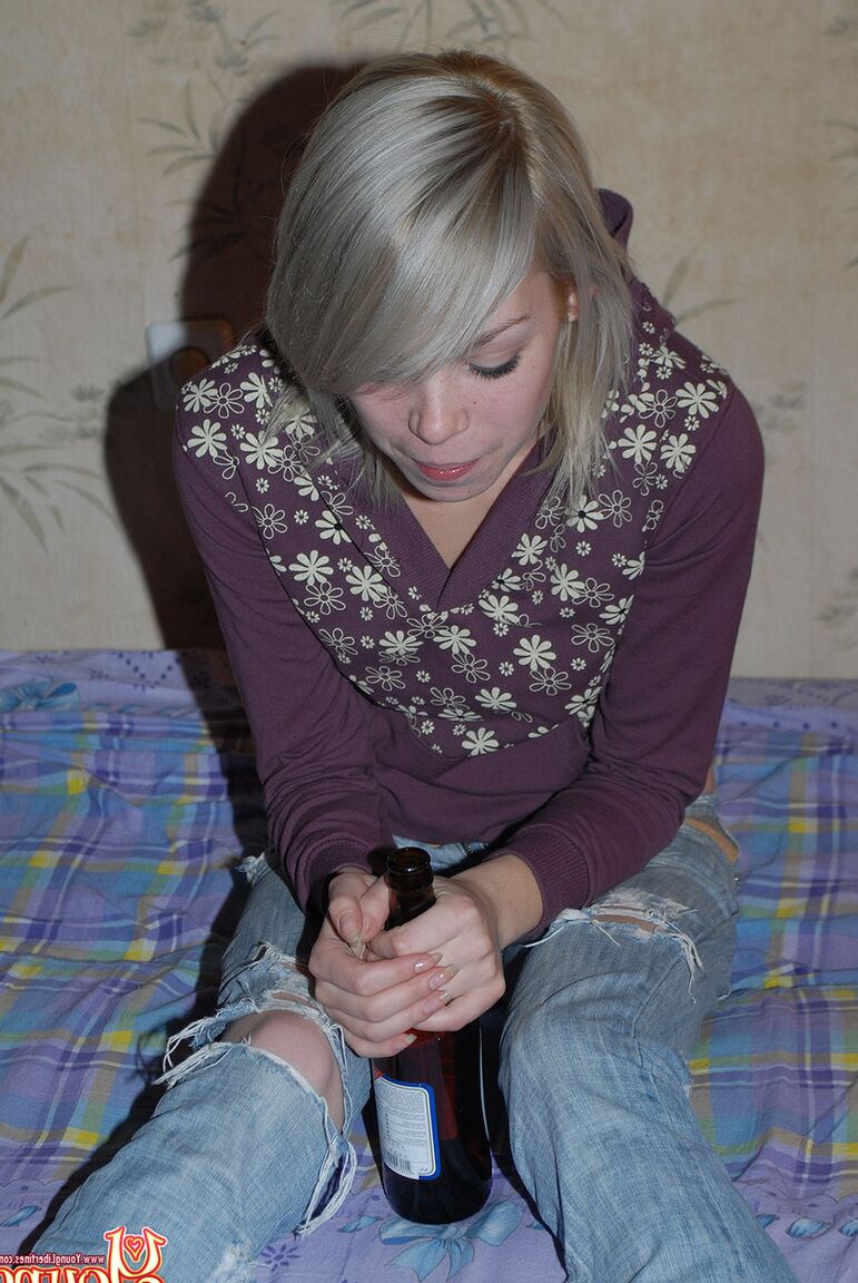 20P Amateur blonde Alice bends over a guy and sucks his dick before riding it