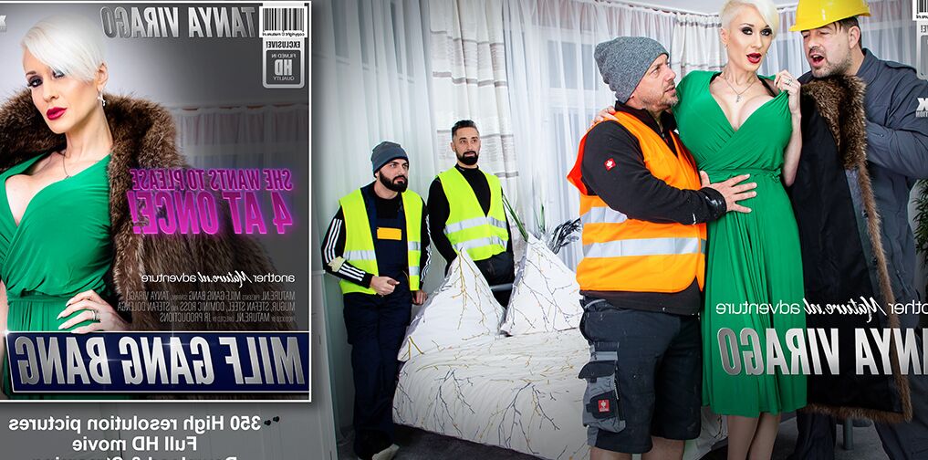 11P Big titted blonde cougar Tanya Virago gets gangbanged by construction workers