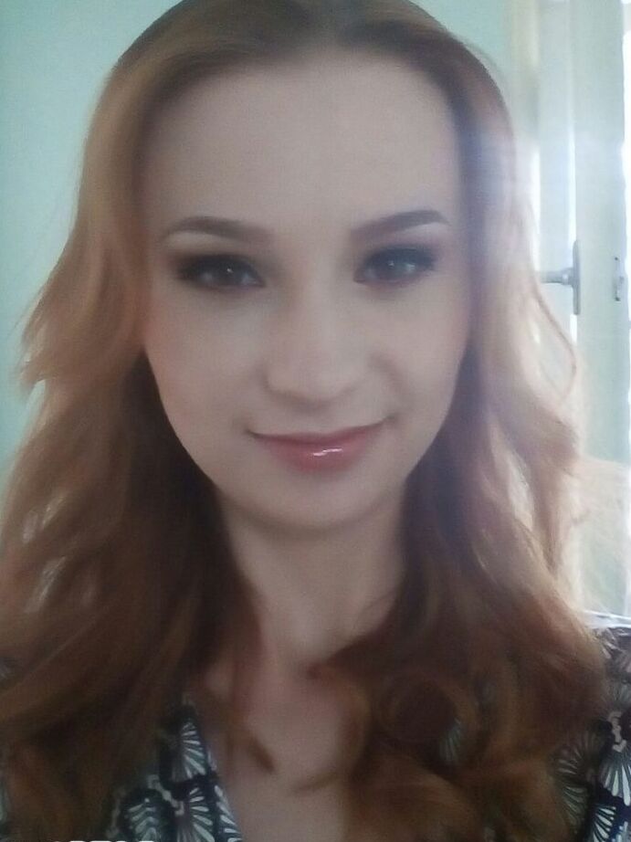 12P Young redhead Radka takes clothed and topless selfies around her place