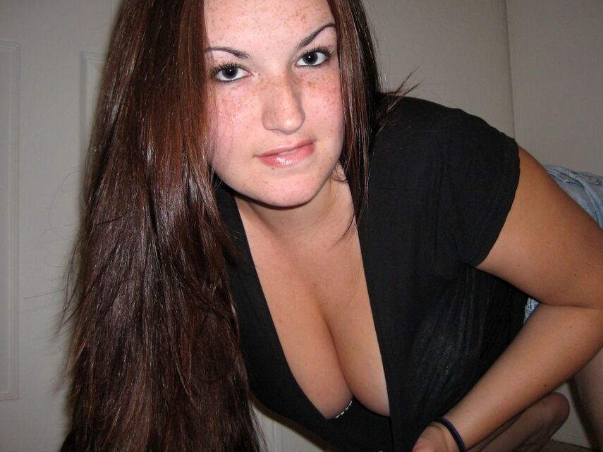 12P Kaylas huge tits cant wait to be freed from her tight bra