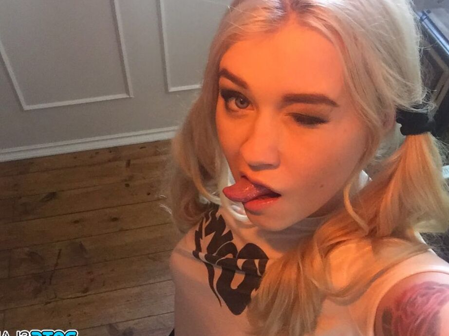 12P Beautiful blonde slut Misha Cross takes a selfie fully clothed and stark naked