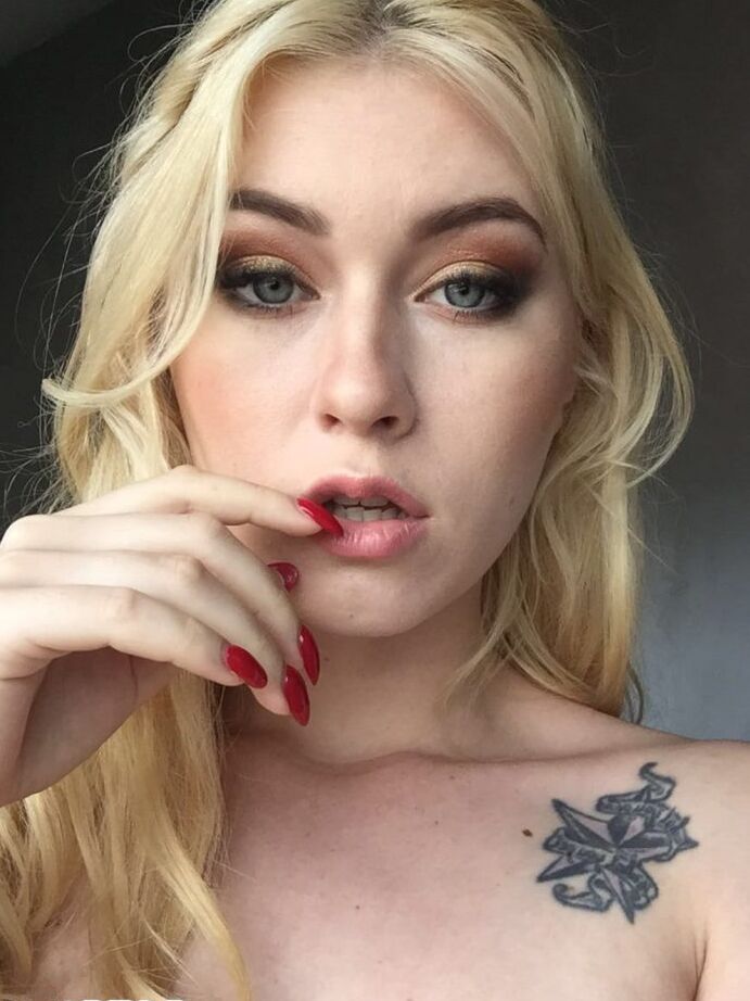 12P Beautiful blonde slut Misha Cross takes a selfie fully clothed and stark naked