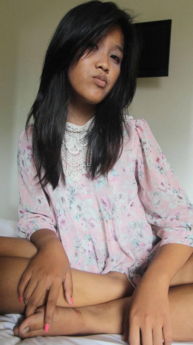 15P Asian cutie Sandy is left with a cum filled beaver after POV sex with a Farang