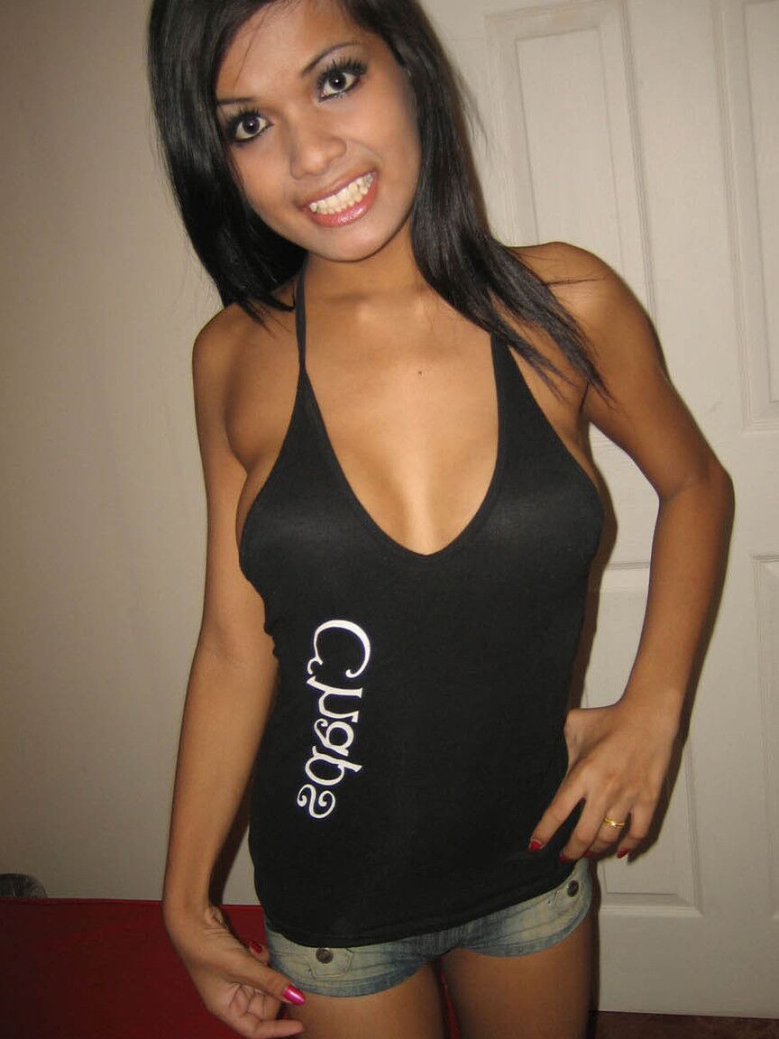 10P Attractive Asian shemale Dada squeezing her incredible breasts at home