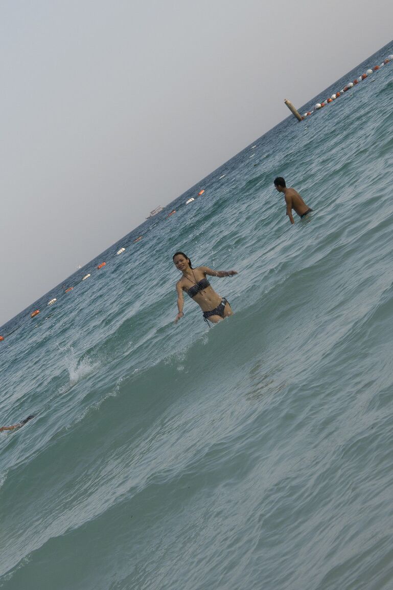17P Lovely ladyboy with a pair of sexy tits Wicky getting ready for the beach