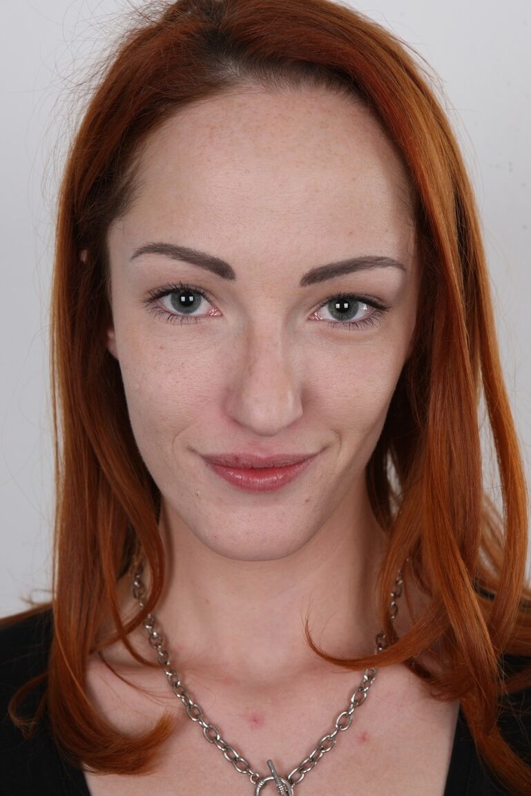 20P Wicked hot redhead Katerina strips off to show small boobs in audition shoot
