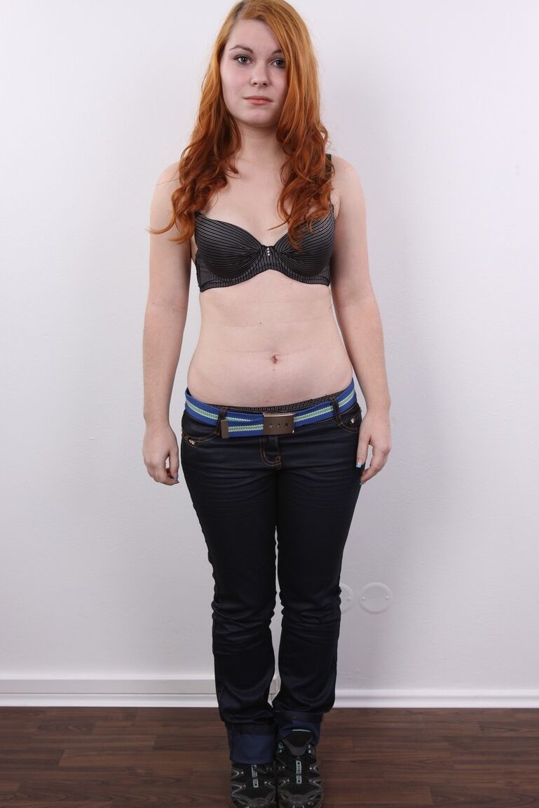20P Chubby redhead Hanna shows her A-cup tits and plump ass for the first time