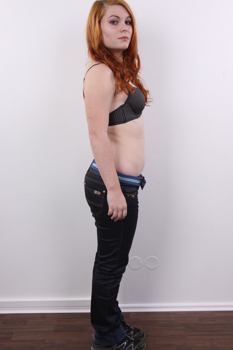 20P Chubby redhead Hanna shows her A-cup tits and plump ass for the first time