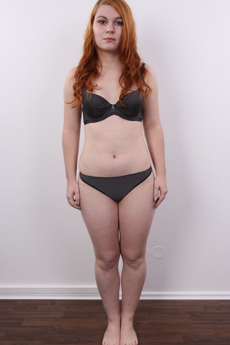 20P Chubby redhead Hanna shows her A-cup tits and plump ass for the first time