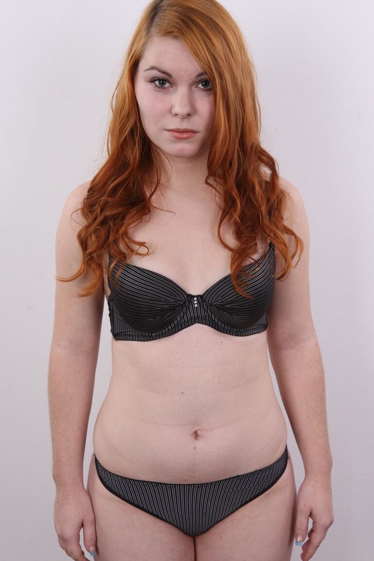 20P Chubby redhead Hanna shows her A-cup tits and plump ass for the first time