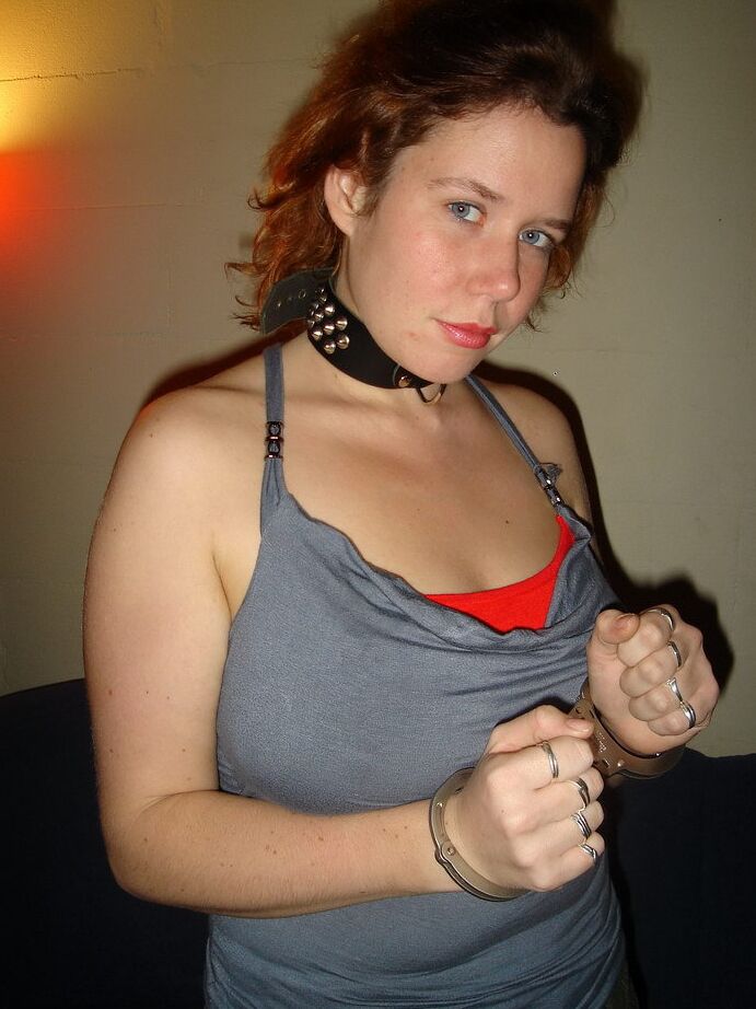 20P Natural redhead dons a ball gag and handcuffs before masturbating in boots