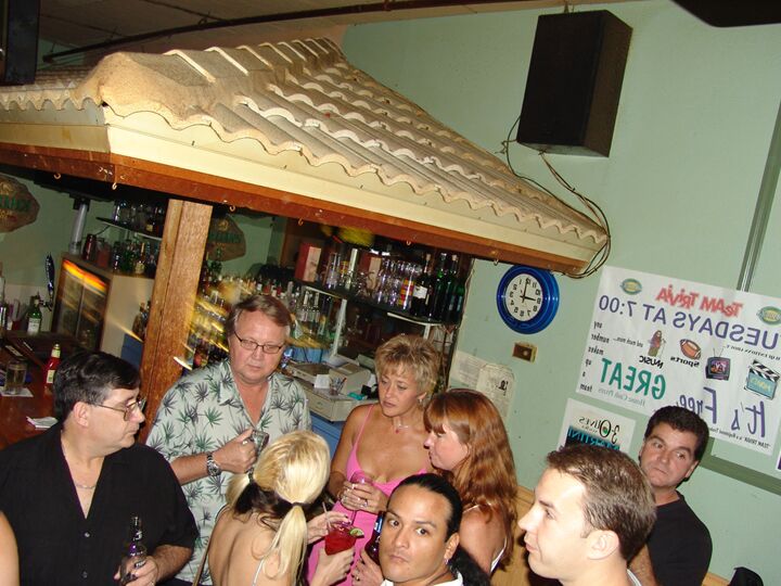21P Chesty swinger Double Dee lets different men suck her big titties at the bar