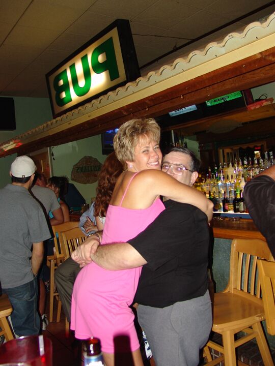 21P Chesty swinger Double Dee lets different men suck her big titties at the bar