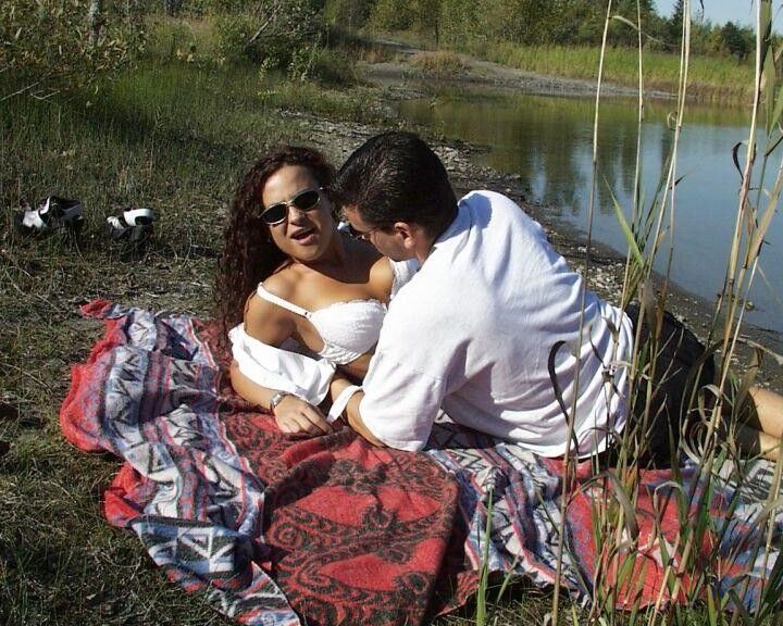 15P Horny couple partakes in MMF sex with a hiker near the water