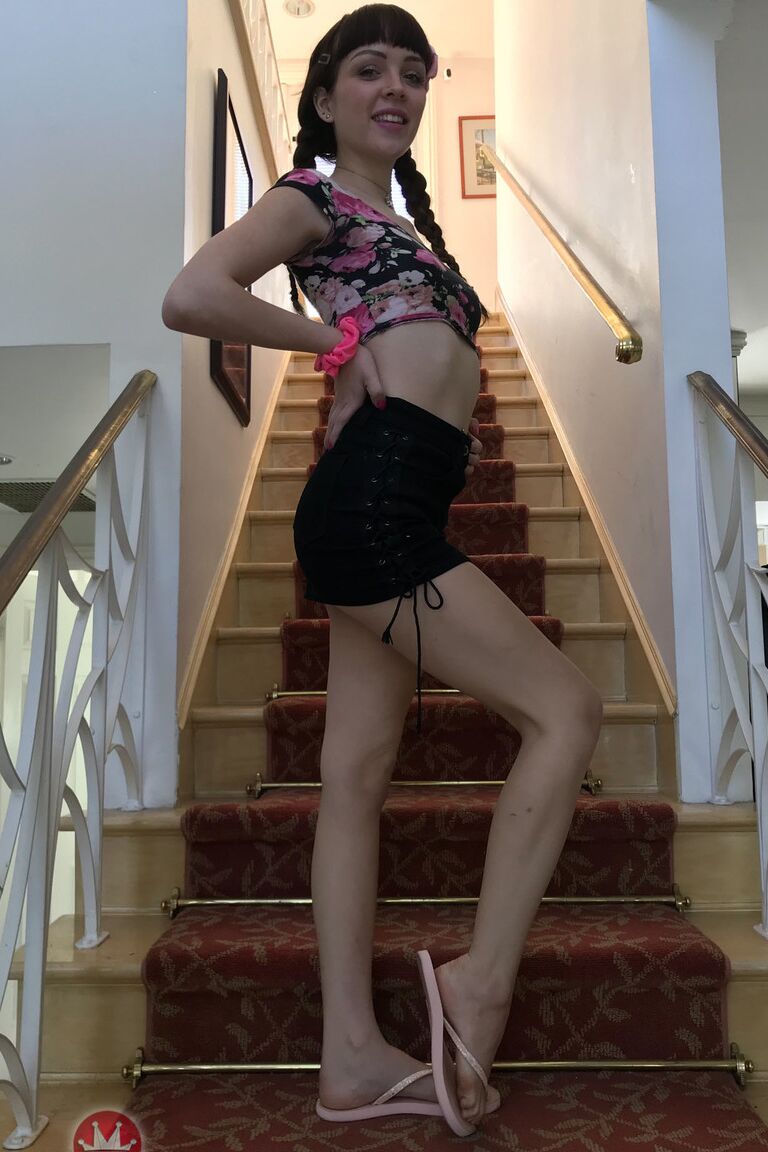 21P Tall slender brunette Aliya Brynn spreading her mind-boggling pussy up close