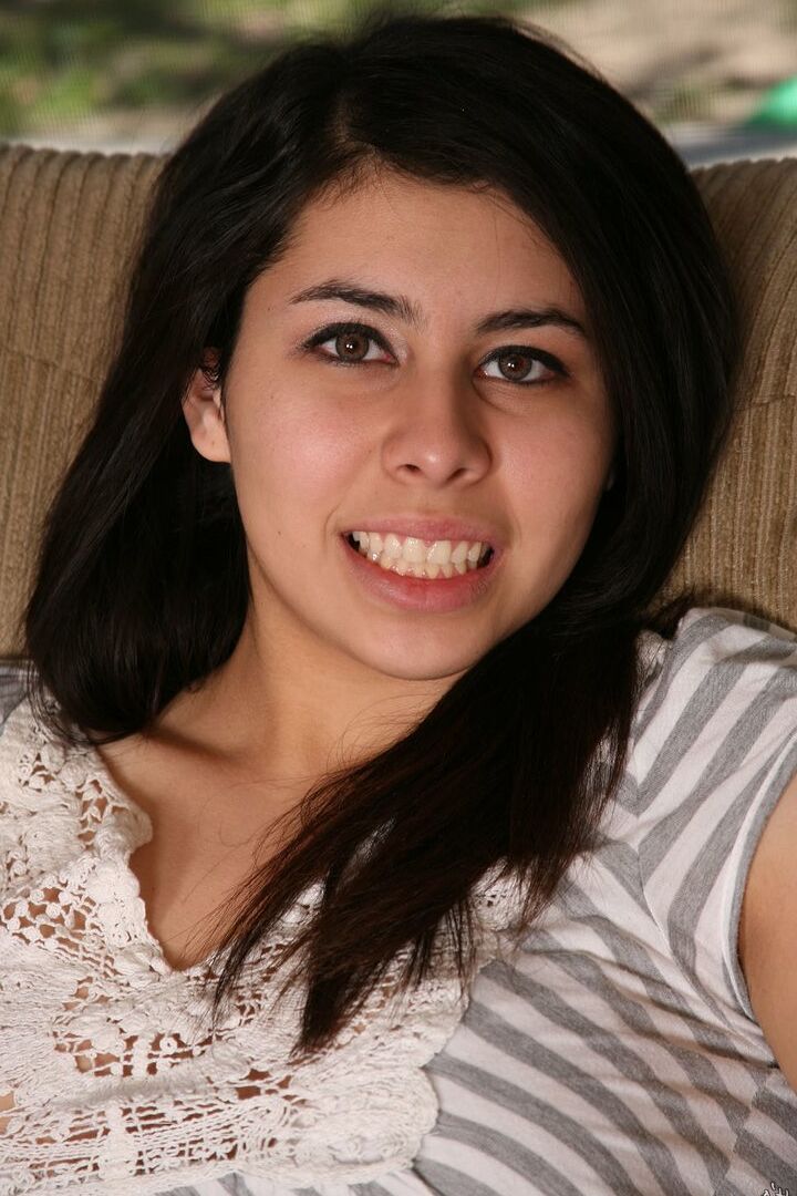 16P First timer Alexis Espinosa models totally naked after a striptease