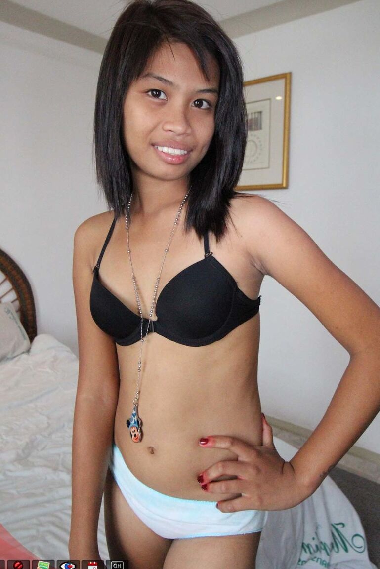 15P 19 year old LBFM disrobes in a bedroom from a POV perspective
