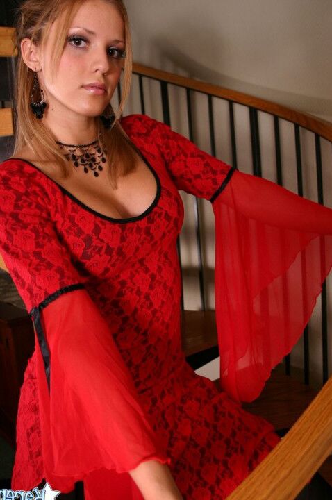 12P Teen solo girl strips to a red thong in her modeling debut