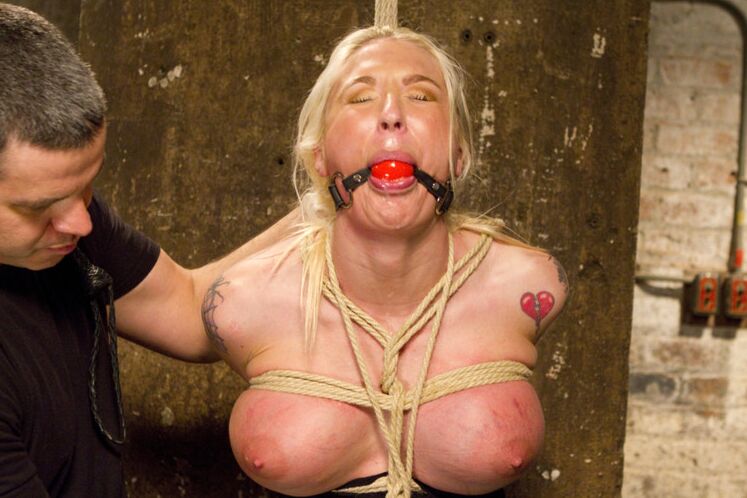 15P Bondage whore get tied and taken Big tits, double penetration, bent over