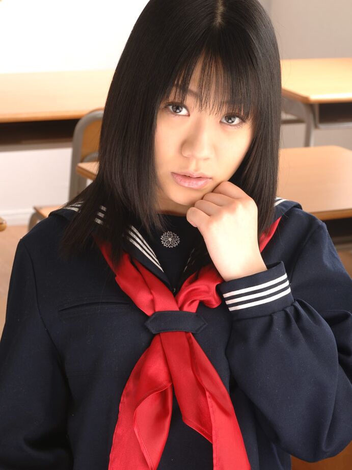 12P Hot Japanese schoolgirl Saya Misaki gets stripped in the classroom
