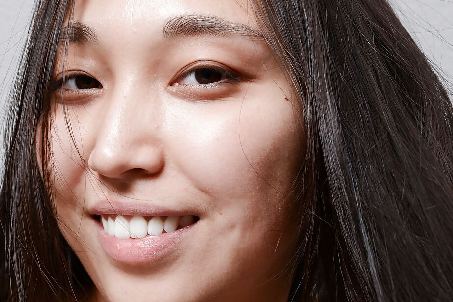 16P Astonishing Asian Rapunzel Lee is touching her accurate puss