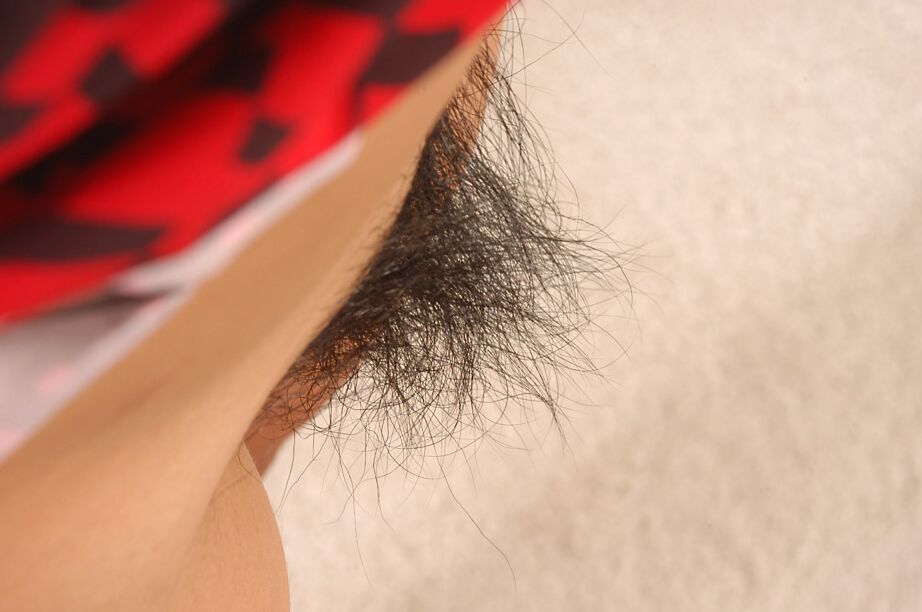 16P Asian slut with a hairy cunt and sexy tiny tits Janet is showing them