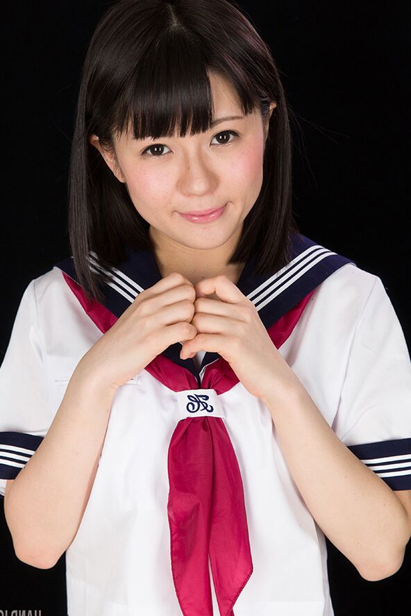 16P Japanese girl in sailor uniform jerks a cock until it blows its load of jizz