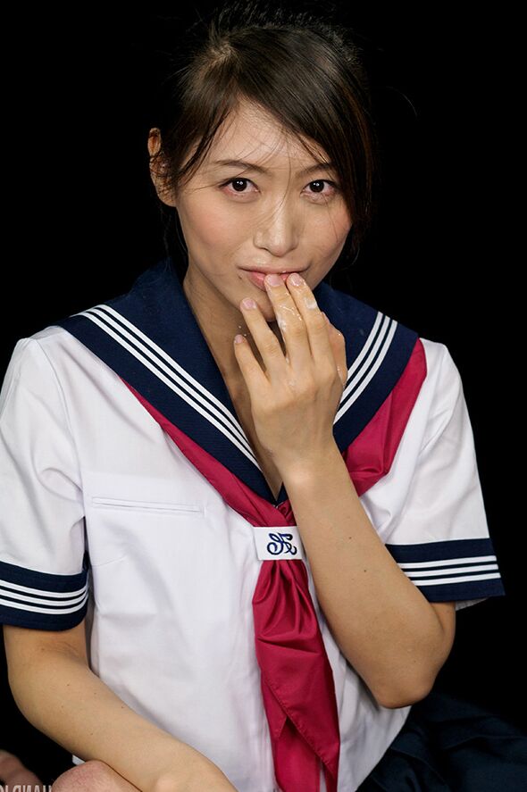 16P Thin Japanese female eats jizz from her fingers after a handjob