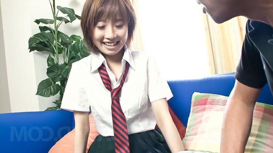 15P Yui Misaki Asian has nipples sucked and dark hairy cunt fingered