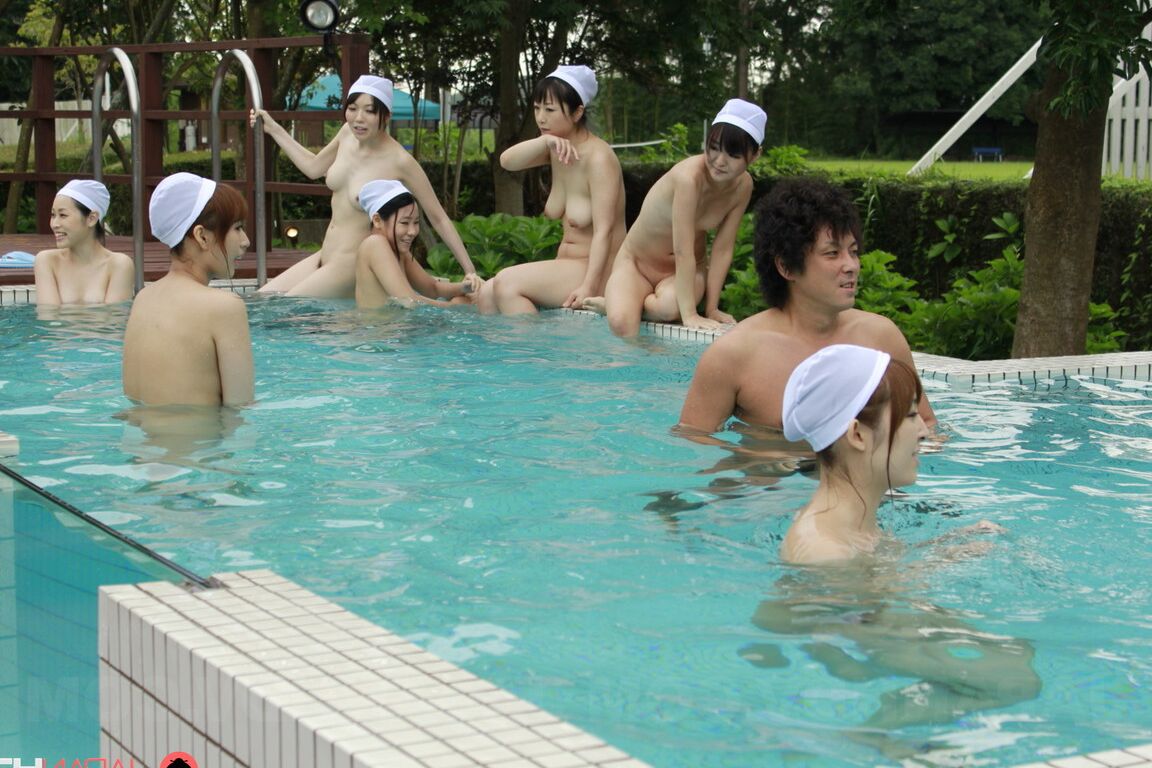 21P Asian babe with big nips Seshiru Kurosaki gets nailed at a pool party