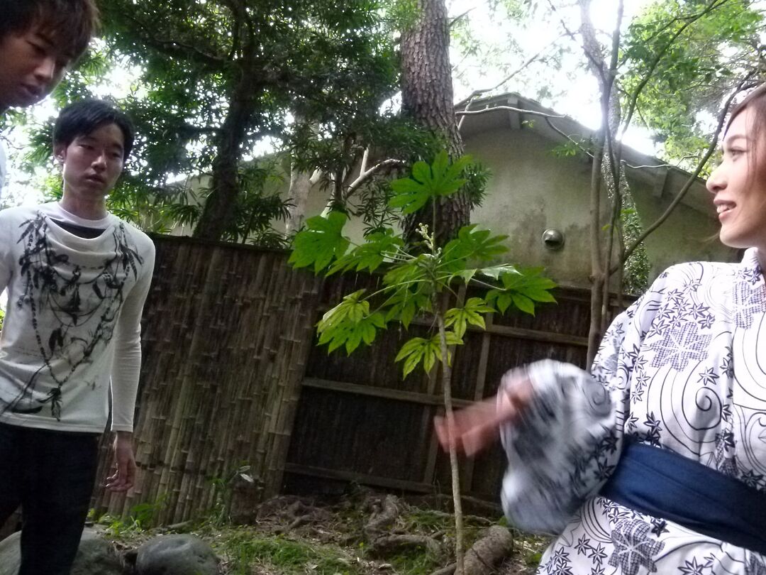 21P Petite Asian goddess Aoi Mizuno enjoying a fantastic outdoor threesome