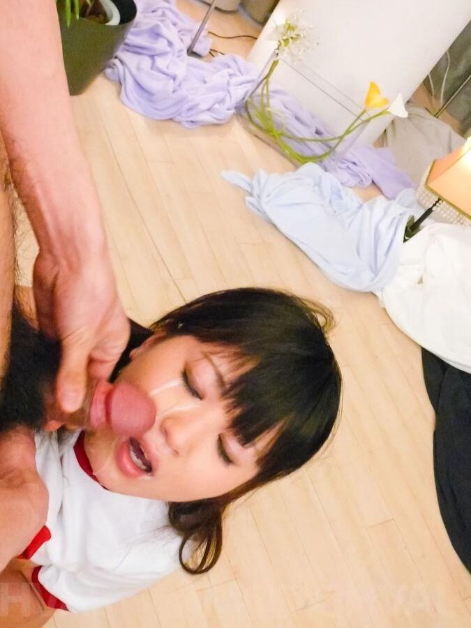 16P Ryo Asaka Asian gets a lot of cum on face from sucking two tools